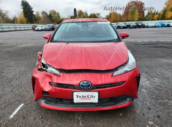 JTDKARFU7K3093668 2019 TOYOTA PRIUS Red Widok z przodu