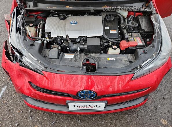 JTDKARFU7K3093668 2019 TOYOTA PRIUS Red Widok wnętrza z tyłu