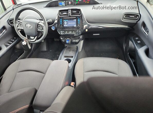 JTDKARFU7K3093668 2019 TOYOTA PRIUS Red Widok deski rozdzielczej
