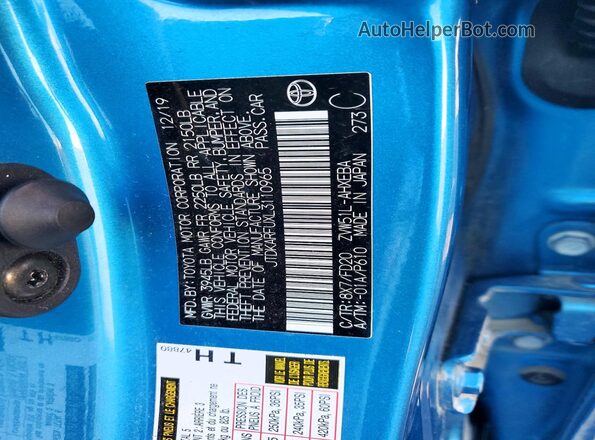 JTDKARFUXL3110965 2020 TOYOTA PRIUS Синий Вид подкапотного пространства