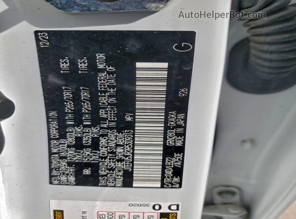 JTEFU5JR2R5309313 2024 TOYOTA 4RUNNER White Vista de la etiqueta del VIN
