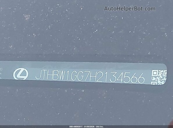 JTHBW1GG7H2134566 2017 LEXUS ES 300H White Вид підкапотного простору