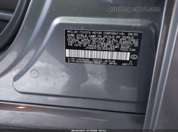JTHG81F22L5043055 2020 LEXUS IS 300 Gray Widok komory silnika