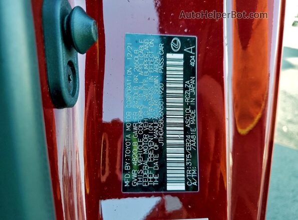 JTHGA5BC6N5011920 2022 LEXUS RC Red Շարժիչի բաժամունքի տեսք