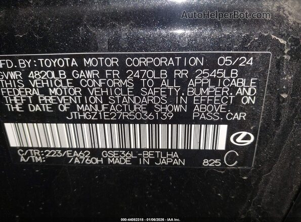 JTHGZ1E27R5036139 2024 LEXUS IS 350 Black 