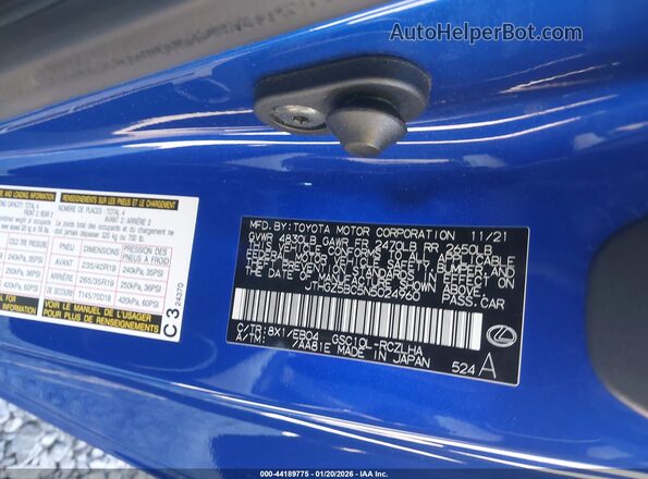JTHGZ5BC5N5024960 2022 LEXUS RC 350 Blue Вид підкапотного простору