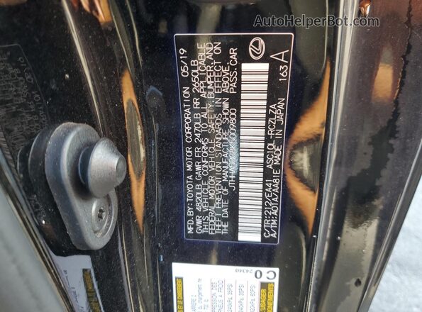 JTHHA5BC8K5009800 2019 LEXUS RC Black Vista de la etiqueta del VIN