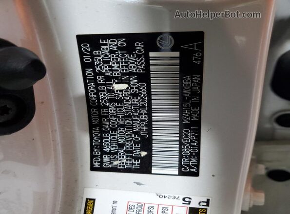 JTHP9JBHXL2026660 2020 LEXUS UX White 