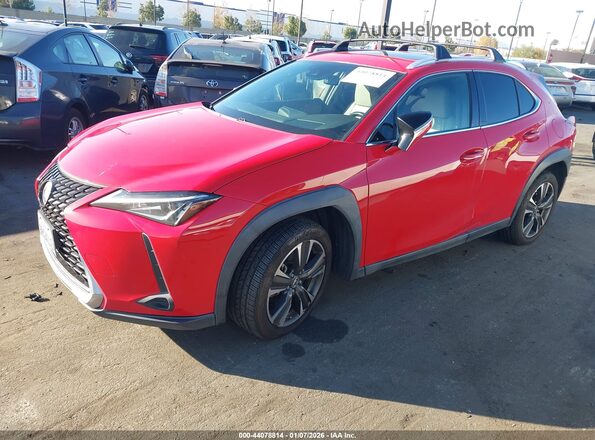 JTHX3JBH6L2022283 2020 LEXUS UX 200 Red Առջևի ձախ երեք քառորդ տեսարան