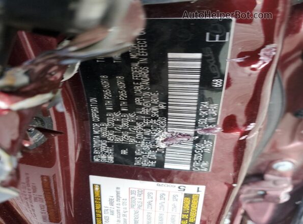 JTJAM7BX7L5242803 2020 LEXUS GX Burgundy Вид наклейки з VIN-кодом