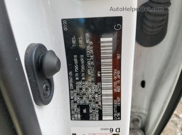 JTJAM7BX9L5267220 2020 LEXUS GX White Widok naklejki z numerem VIN