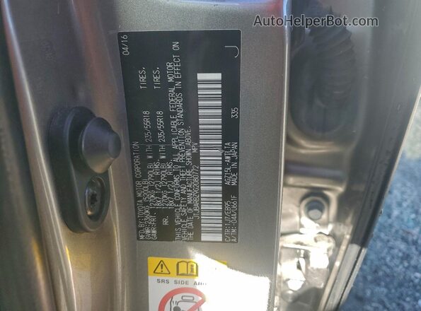 JTJBARBZ9G2080772 2016 LEXUS NX Charcoal Շարժիչի բաժամունքի տեսք