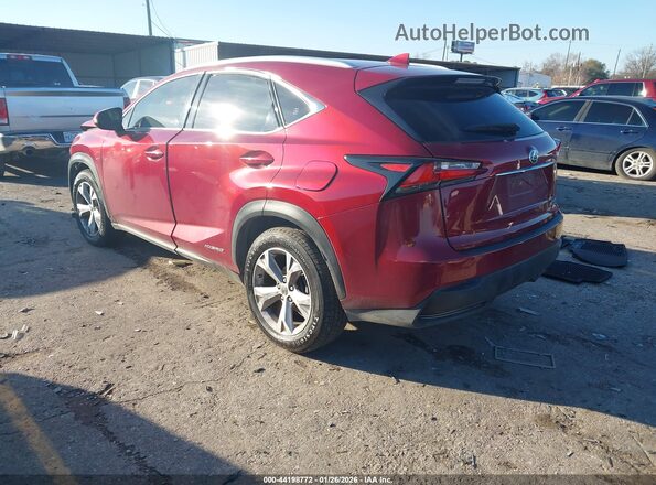 JTJBJRBZ3H2062396 2017 LEXUS NX 300H Red Задня ліва чверть