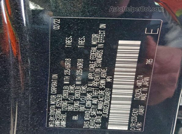JTJGGCEZ0N2004819 2022 LEXUS NX Charcoal Vista interior de 360 grados
