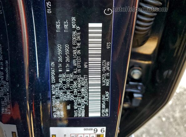 JTJTBCDX9S5039477 2025 LEXUS GX Blue Widok naklejki z numerem VIN
