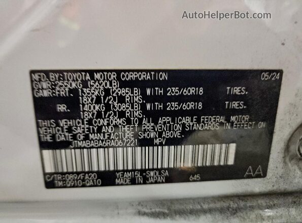 JTMABABA6RA067221 2024 SUBARU SOLTERRA White 