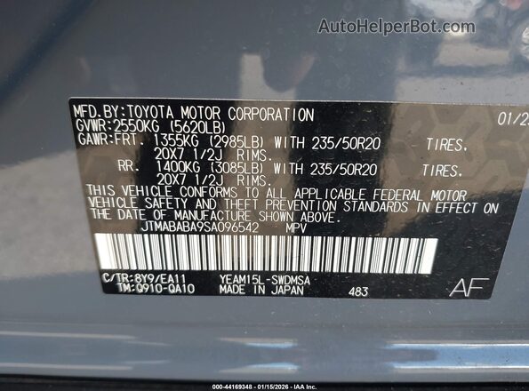 JTMABABA9SA096542 2025 SUBARU SOLTERRA Black Widok komory silnika