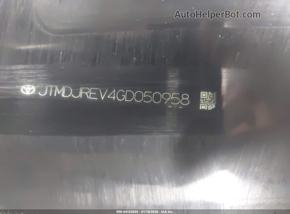 JTMDJREV4GD050958 2016 TOYOTA LIMITED Black Vista del compartimento del motor