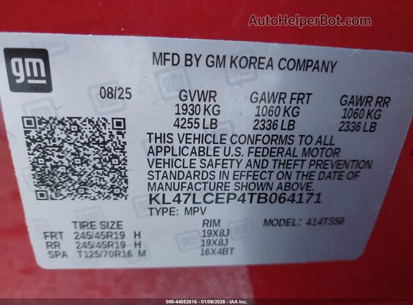 KL47LCEP4TB064171 2026 BUICK OTHER Red Widok komory silnika