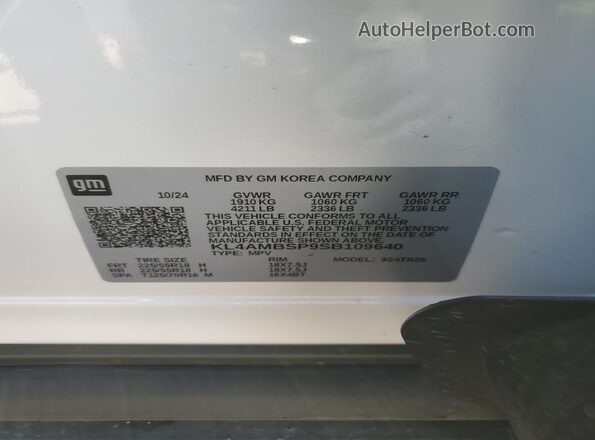 KL4AMBSP9SB109640 2025 BUICK ENCORE White 