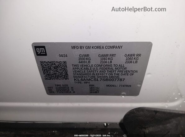 KL4AMCSL7SB007787 2025 BUICK ENCORE White 