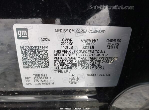 KL4AMESL3SB150991 2025 BUICK ENCORE Black Engine compartment view