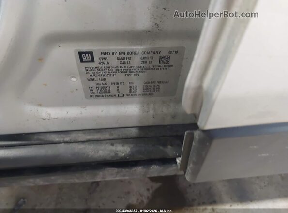 KL4CJASB3LB026187 2020 BUICK ENCORE Silver Vista del compartimento del motor
