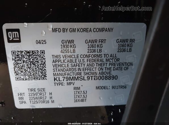 KL79MMSL9TB008890 2026 CHEVROLET TRAILBLAZER Black Widok komory silnika