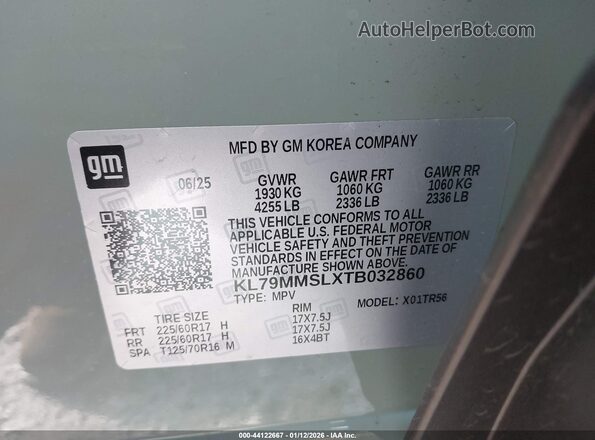 KL79MMSLXTB032860 2026 CHEVROLET TRAILBLAZER Green ძრავის განყოფილების ხედი