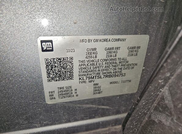 KL79MTSL7RB094753 2024 CHEVROLET TRAILBLAZER Green Vista de la etiqueta del VIN