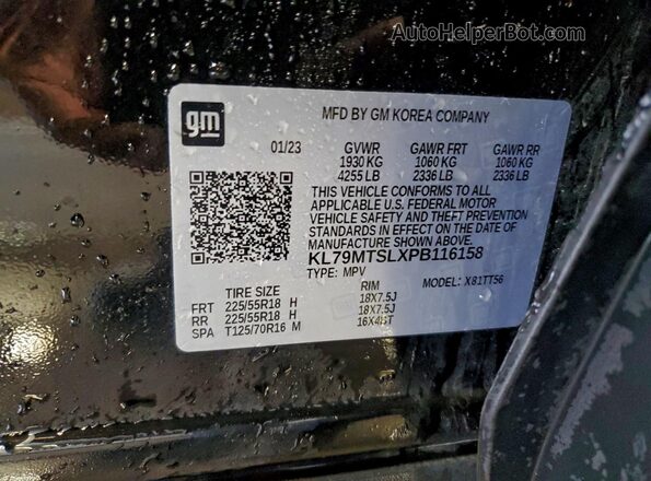 KL79MTSLXPB116158 2023 CHEVROLET TRAILBLAZER Silver VIN կոդի պիտակի տեսք