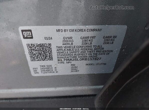KL79MUSL0RB157827 2024 CHEVROLET TRAILBLAZER Gray Engine compartment view