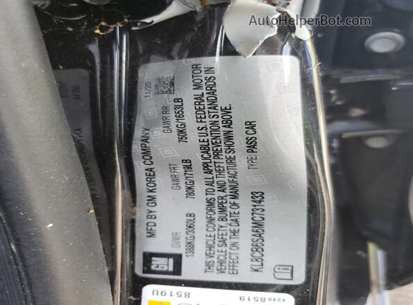 KL8CB6SA6MC731433 2021 CHEVROLET SPARK Black 