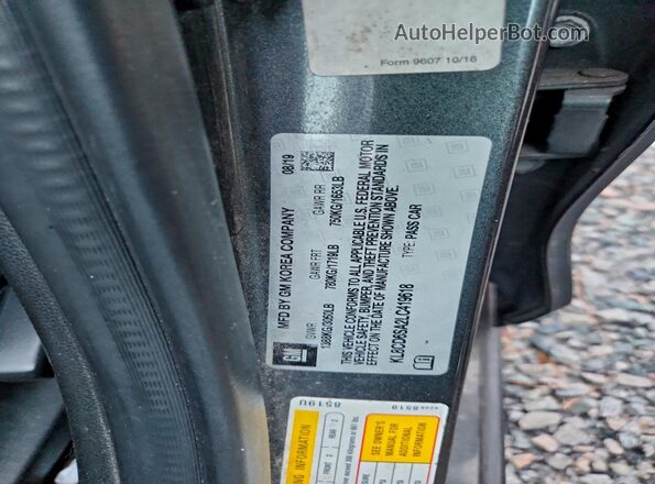 KL8CD6SA2LC419618 2020 CHEVROLET SPARK Серый Вид наклейки с VIN-кодом