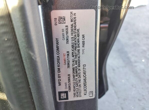 KL8CD6SA6JC451713 2018 CHEVROLET SPARK Gray Vista del compartimento del motor