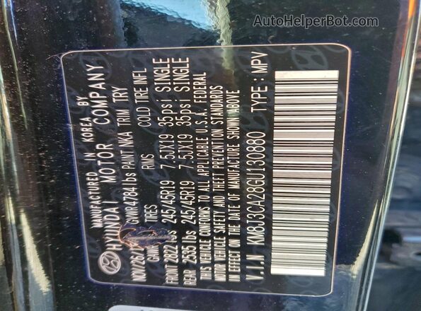 KM8J3CA28GU130880 2016 HYUNDAI TUCSON Черный Вид наклейки с VIN-кодом