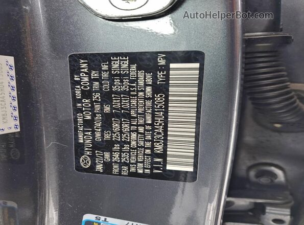 KM8J3CA45HU415085 2017 HYUNDAI TUSCON Gray 