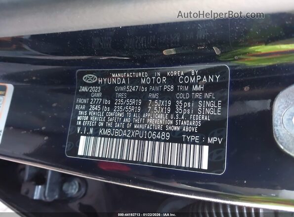 KM8JBDA2XPU106489 2023 HYUNDAI TUCSON PLUG-IN HYBRID Black Vista del compartimento del motor