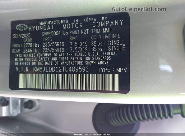 KM8JEDD12TU409593 2026 HYUNDAI TUCSON HYBRID Серебряный Вид подкапотного пространства