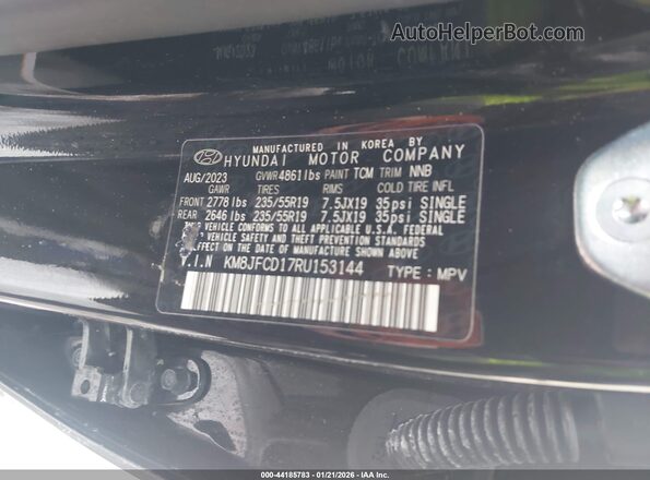 KM8JFCD17RU153144 2024 HYUNDAI TUCSON HYBRID Black Engine compartment view