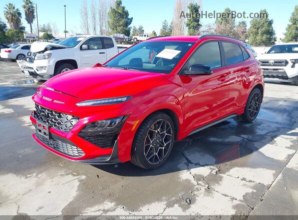 KM8KH3AC2NU001349 2022 HYUNDAI KONA N Red წინა მარცხენა ხედი სამი მეოთხედიდან