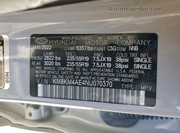 KM8KM4AE4NU070370 2022 HYUNDAI IONIQ Серый Вид подкапотного пространства