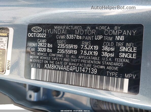 KM8KN4AE4PU147139 2023 HYUNDAI IONIQ 5 Gray Vista del compartimento del motor