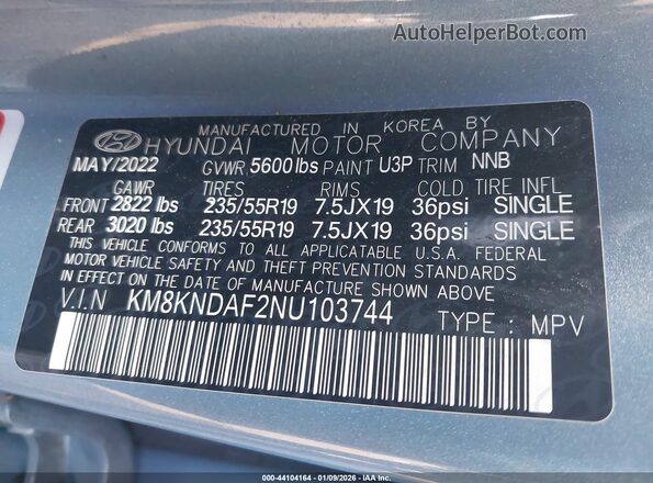 KM8KNDAF2NU103744 2022 HYUNDAI IONIQ 5 Blue 