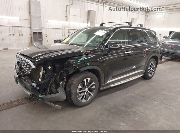 KM8R2DHE8MU214737 2021 HYUNDAI PALISADE Black Առջևի ձախ երեք քառորդ տեսարան