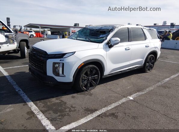 KM8R34GE7PU499255 2023 HYUNDAI PALISADE White წინა მარცხენა ხედი სამი მეოთხედიდან