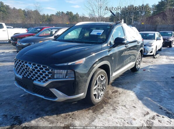KM8S3DA13MU013169 2021 HYUNDAI SANTA FE HYBRID Black წინა მარცხენა ხედი სამი მეოთხედიდან