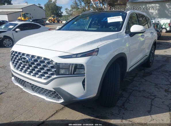 KM8S3DA14MU008854 2021 HYUNDAI SANTA FE HYBRID White Передня ліва чверть