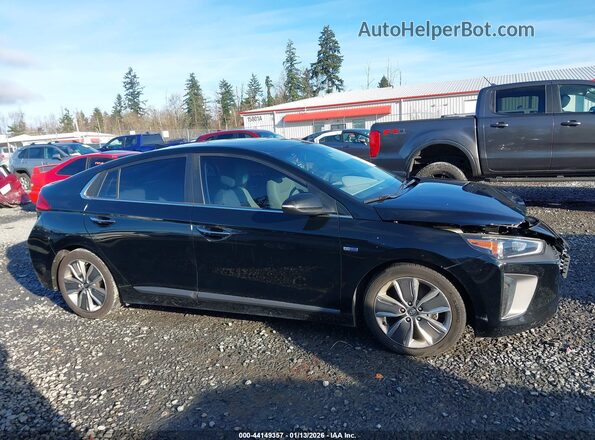 KMHC05LC8JU071808 2018 HYUNDAI IONIQ HYBRID Black უკანა სალონის ხედი
