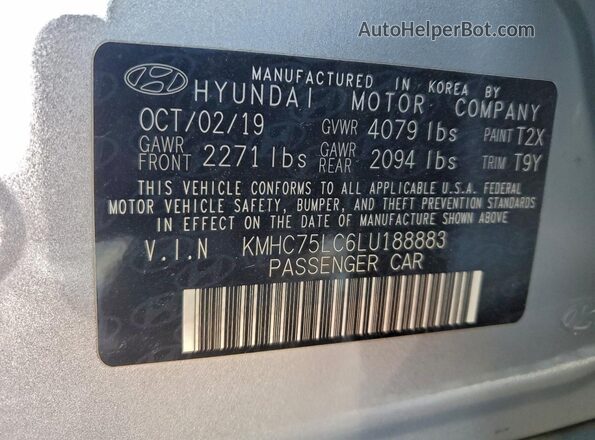 KMHC75LC6LU188883 2020 HYUNDAI IONIQ Silver Вид підкапотного простору